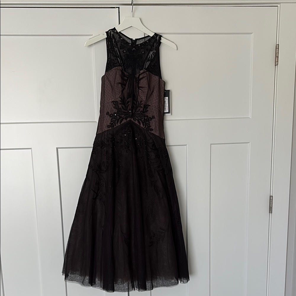 Elegant Black embroidered and beaded Sleeveless Dress - Limited edition.
